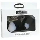 Bestseller - Soft Black Handcuffs. Metalowe kajdanki w zestawie z kluczykiem. Wyłożone miękkim czarnym futerkiem