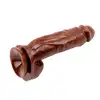 Chisa - Hard On Brown 22 cm. Realistyczne brązowe dildo o niesamowitych teksturach i dużych jądrach. Mocna przyssawka. 
