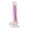 RADIANT SOFT SILICONE GLOW IN THE DARK DILDO MEDIUM PURPLE