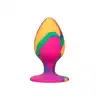 Calexotics - Cheeky Large Tie-Dye Plug - silikonowy, gładki korek analny z oryginalną kolorystyką