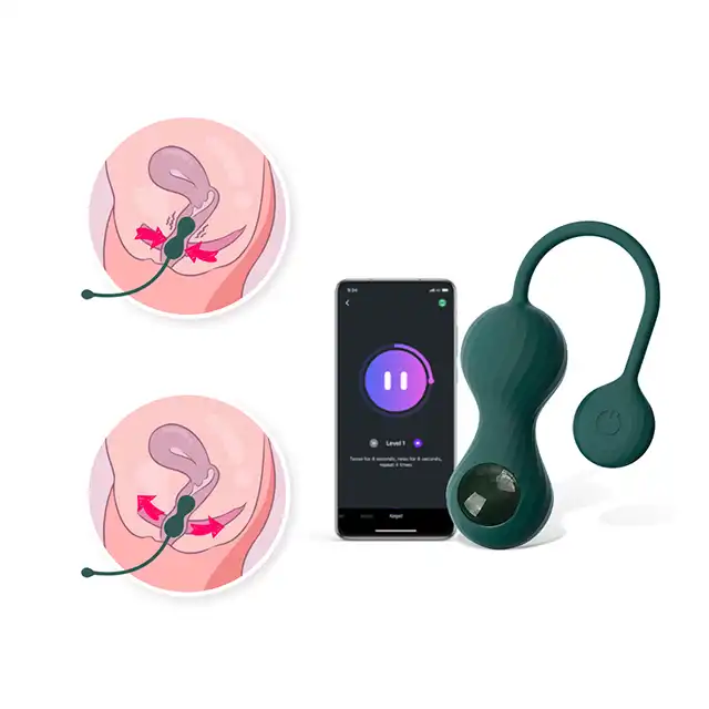 Magic Motion - Crystal Duo Smart Kegel. Zestaw 3 kulek gejszy. 2 sterowane na aplikację. Nieograniczony zasięg. 