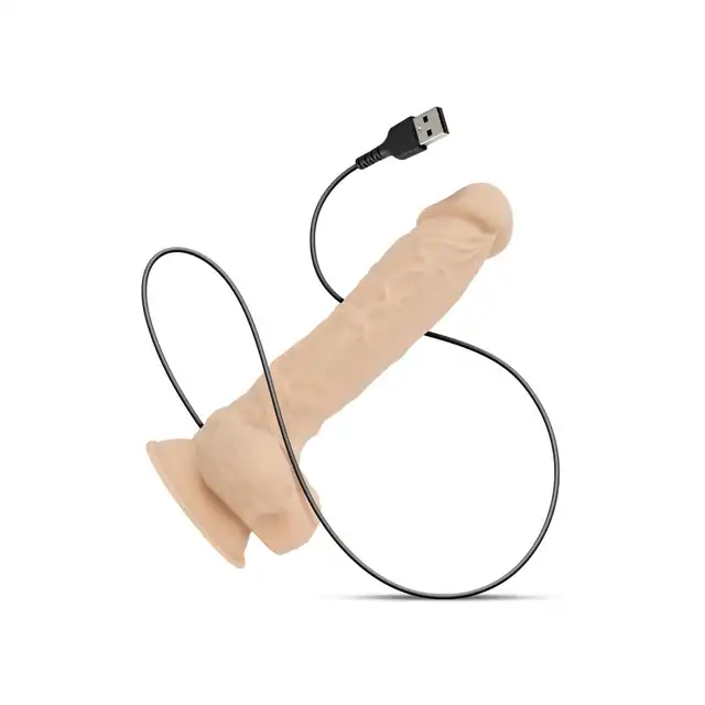 Real Fantasy -Conrad Electric Realistic USB. Realistyczny wibrator z przyssawką. Unikalny materiał Silexpan. 20 cm długości, 4,5 cm średnicy