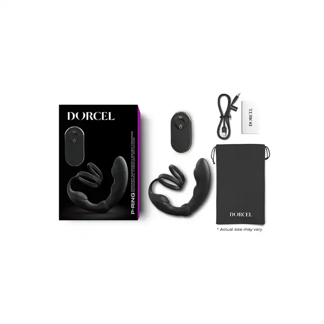 Dorcel - P-Ring - Perineum Stimulator Black - luksusowy ring na penisa i stymulator prostaty. Podwyższona erekcja i niesamowita przyjemność! 