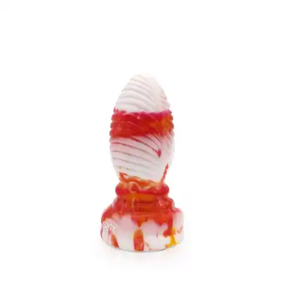Kiotos Monstar - Beast 6. Marmurkowe dildo w kształcie jaja potwora o prążkowanej powierzchni. 6,5 cm średnicy