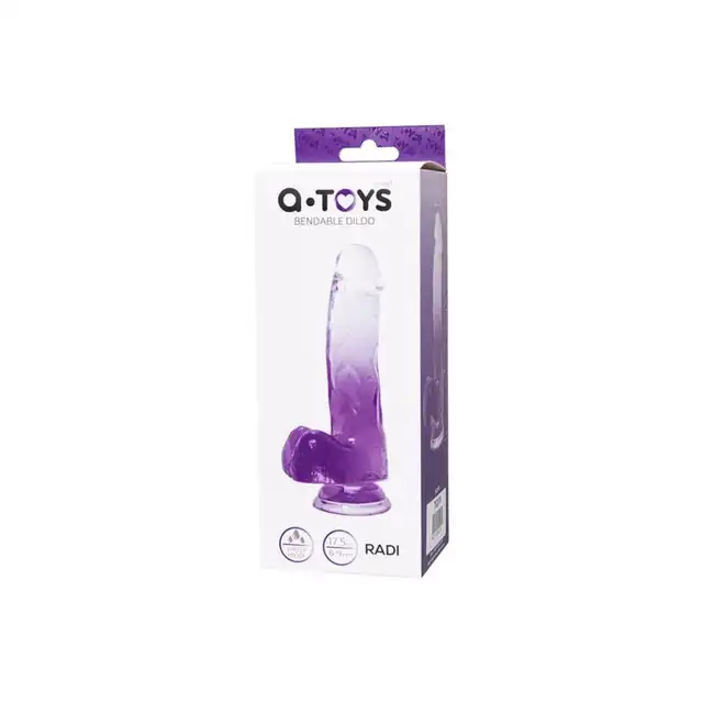 A-Toys - Radi. Dildo realistyczne o wyjątkowej kolorystyce. Bezbarwno-fioletowe! Mocna przyssawka pozwala na długie sesje bez użycia rąk