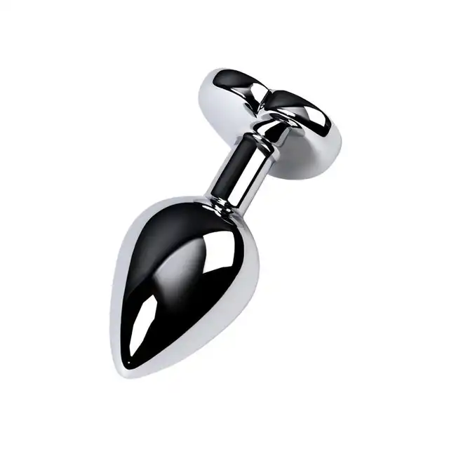 Toyfa - Silver Anal Plug. Wysokiej jakości metalowy korek analny z eleganckim kryształkiem w kolorze ametystu w podstawie