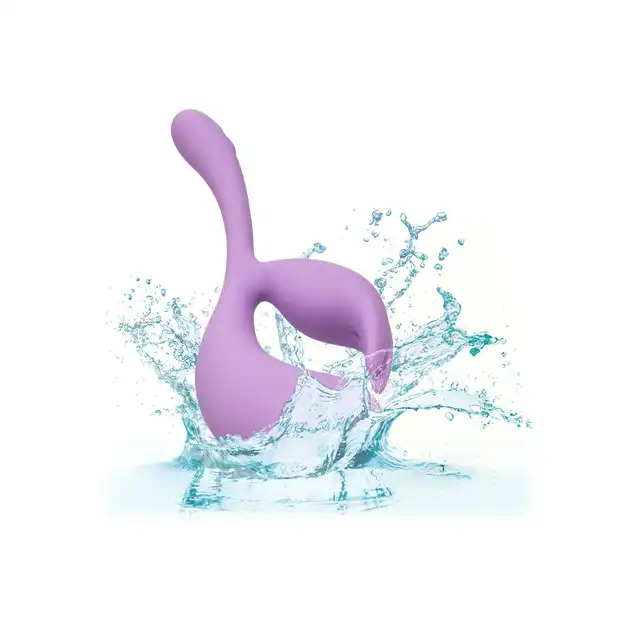 Calexotics - Elle Liquid Silicone Dual Flicker Purple - wibrator premium o ergonomicznym kształcie z wyjątkowym króliczkiem do stymulacji
