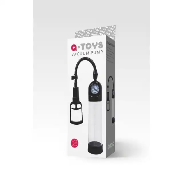 A-Toys - Vacuum Pump. Wygodna pompka próżniowa do penisa. Przezroczysta tuba, linijka i całkowita kontrola nad powiększeniem penisa