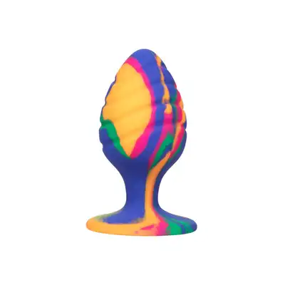 Calexotics - Cheeky Large Swirl Plug -  duży, silikonowy korek analny ze żłobieniami i oryginalną kolorystyką