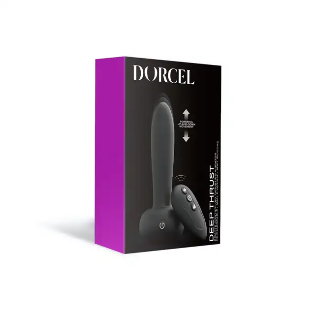 Dorcel - Deep Thrust Thrusting Vibrator with Remote Control - wibrator z ruchem posuwistym dla przyjemnej stymulacji. Wyjątkowo cichy!