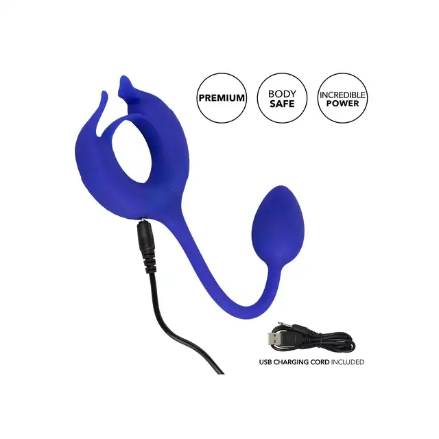 Admiral - Plug and Play Weighted Cock Ring. Super rozciągliwy silikonowy ring ze stymulatorem łechtaczki i unikatowym plugiem analnym. Doświadczcie potrójnej przyjemności orgazmicznej