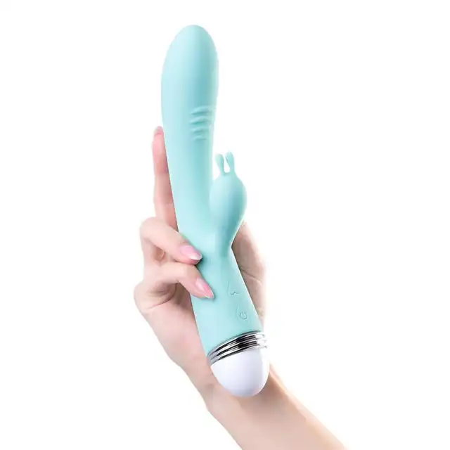 Toyfa - Flovetta Iris. Wibrator w miętowym kolorze z idealnie stymulującym łechtaczkę króliczkiem. Idealne anatomiczne krzywizny dodatkowo pobudzają czuły punkt G