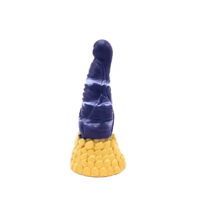 Kiotos Monstar - Beast 38. Fioletowo-złote dildo bestii z wygięciem do punktu G lub P. 21,5 cm długości, 5,7 średnicy