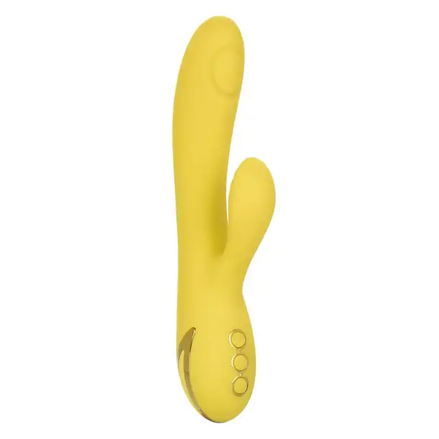 Calexotics - California Dreaming - San Diego Seduction Yellow - wibrator z króliczkiem. Końcówka z ruchem pulsacyjnym do perfekcyjnej stymulacji punktu G 