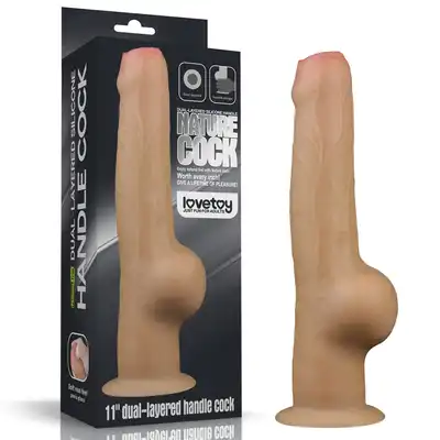 LoveToy - Nature Cock 11". Ultra realistyczne silikonowe dildo z super mocną przyssawką. Wykonane przy pomocy technologii Dual-Layered