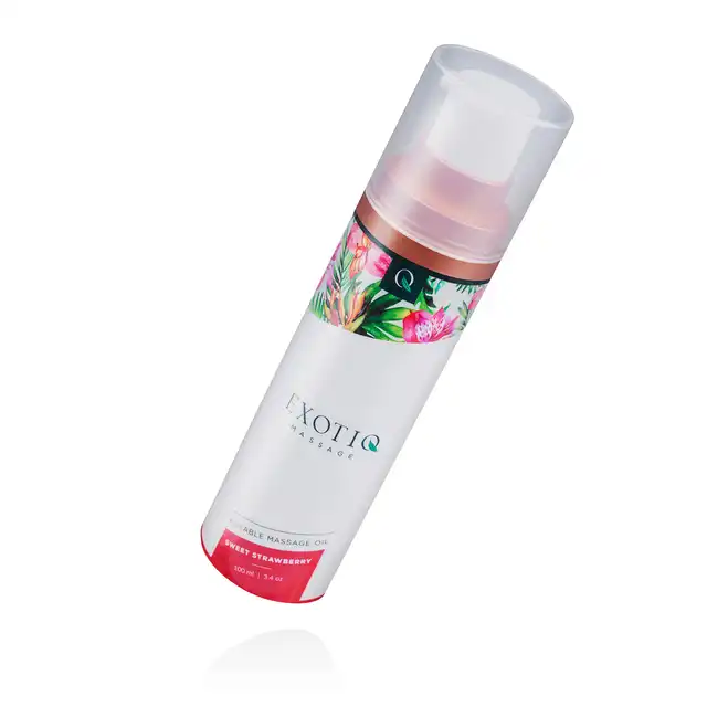 Exotiq - Massage Oil Sensual Sweet Strawberry. Zapachowy olejek do masażu ciała o zapachu słodkiej truskaweczki