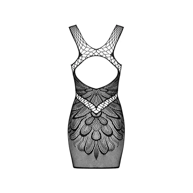 Obsessive - D608 sukienka S/M/L - dzianinowa sukienka ze zmysłowymi wzorami. Kusząco odkryte plecy