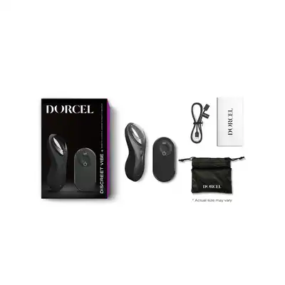Dorcel - Discreet Vibe + Panty Vibrator with Remote Control - Black - wibrator do majtek z silnym magnesem. Ciesz się wszędzie przyjemnością! 