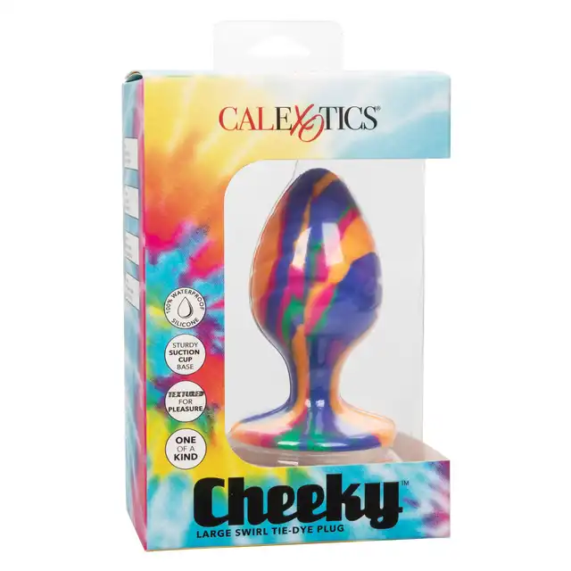 Calexotics - Cheeky Large Swirl Plug -  duży, silikonowy korek analny ze żłobieniami i oryginalną kolorystyką