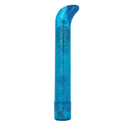Calexotics - Sparkle Slim G-Vibe Blue. Wibrator punktu G w brokatowym wydaniu. Oddaj się olśniewającej przyjemności i 3 prędkościom wibracji