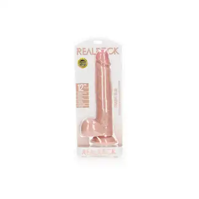 Straight Realistic Dildo  Balls  Suction Cup - 12""/ 30,5 cm