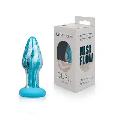 Gildo - Ocean Curl. Szklana wtyczka analna o klasycznym kształcie. Wyjątkowy design inspirowany burzliwymi falami oceanu