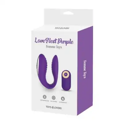 Femme Toys - Love Nest Purple. Wysokiej jakości wibrator dla par ze zdalnym sterowaniem. Poznajcie korzyści płynące z dodatkowej stymulacji podczas stosunku
