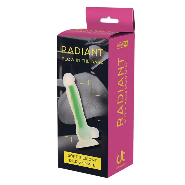 RADIANT SOFT SILICONE GLOW IN THE DARK DILDO SMALL GREEN