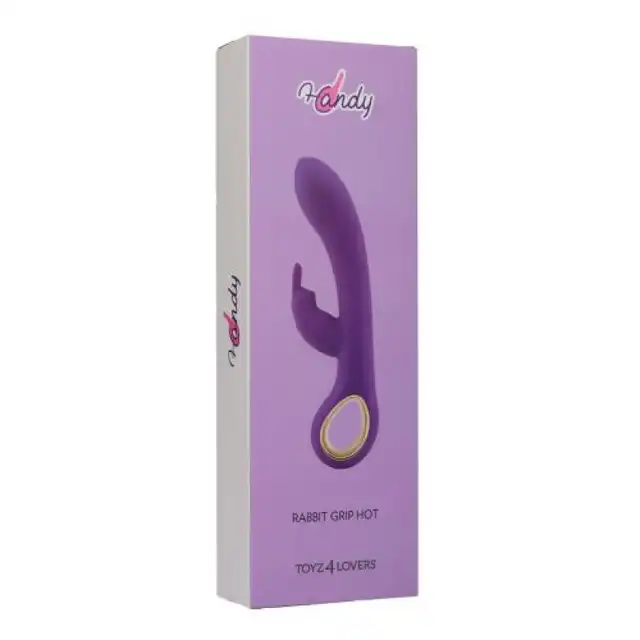 7Candy - Grip Hot Rabbit Purple. Wibrator do punktu G z króliczkiem do łechtaczki. Elegancki odcień fioletu z dodatkiem złota 