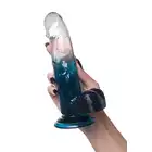 A-Toys - Radi. Dildo realistyczne o wyjątkowej kolorystyce. Bezbarwno-turkusowe! Mocna przyssawka pozwala na długie sesje bez użycia rąk