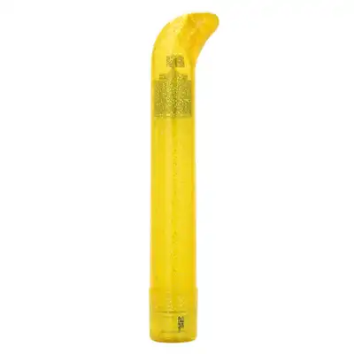 Calexotics - Sparkle Slim G-Vibe Yellow. Wibrator punktu G w brokatowym wydaniu. Oddaj się olśniewającej przyjemności i 3 prędkościom wibracji