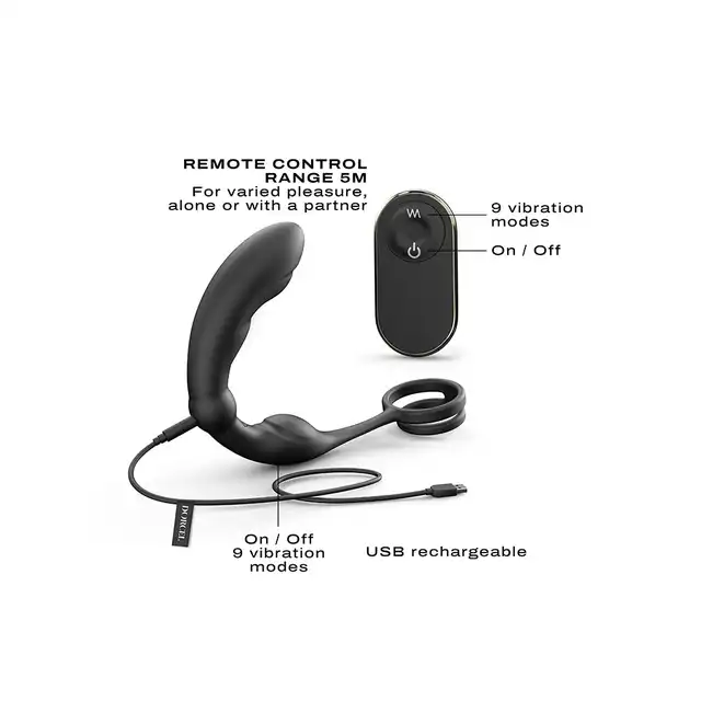 Dorcel - P-Ring - Perineum Stimulator Black - luksusowy ring na penisa i stymulator prostaty. Podwyższona erekcja i niesamowita przyjemność! 