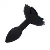 Kiotos - Black Rose Anal Plug. Elegancki silikonowy plug z czarną różą. Bardzo zmysłowy dodatek
