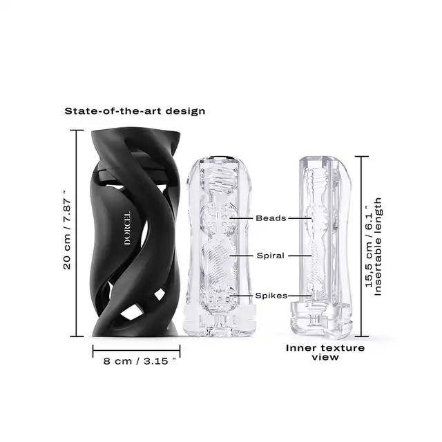 Dorcel - Deep Blow. Zupełnie wyjątkowy nowoczesny masturbator męski. Ergonomiczna obudowa i wymienny ultra miękki rękaw stymulujący