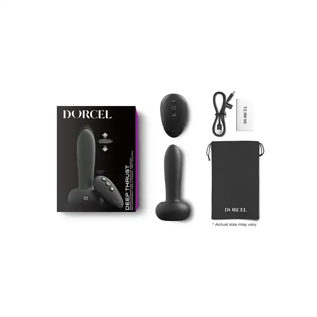 Dorcel - Deep Thrust Thrusting Vibrator with Remote Control - wibrator z ruchem posuwistym dla przyjemnej stymulacji. Wyjątkowo cichy!