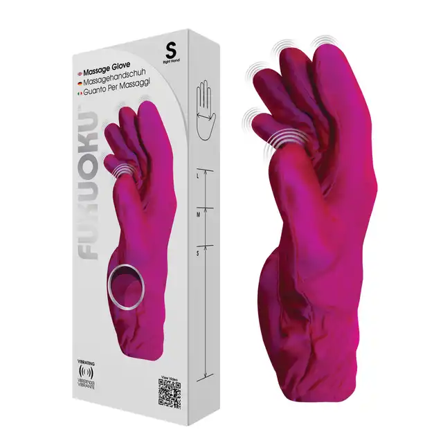 Fukuoku - Glove Massage Pink S. Niesamowita wibrująca rękawiczka. 5 wibrujących zakończeń. Multum rozwiązań!