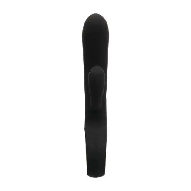 7Candy - Rabbit Twin Touch Black. Elegancki czarno-złoty wibrator z króliczkiem z silikonu medycznego