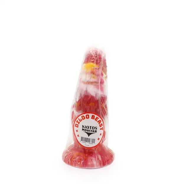 Kiotos Monstar - Beast 4. Dildo w kształcie penisa zniewolonego potwora - z łańcuchem. Mocna przyssawka, 6,5 cm średnicy