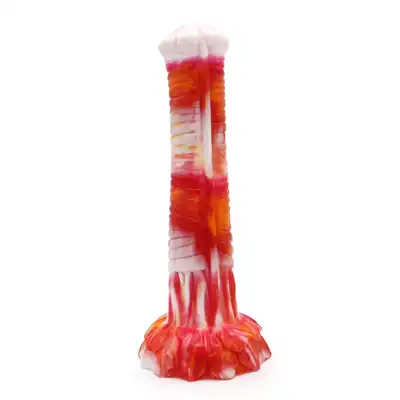 Kiotos Monstar - Beast 9. Dildo w kształcie penisa pierzastej bestii z wyraźną główką. 27 cm długości i 5,5 cm średnicy