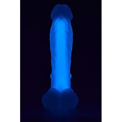 RADIANT SOFT SILICONE GLOW IN THE DARK DILDO MEDIUM PURPLE