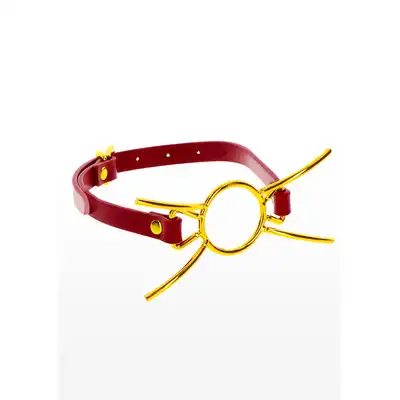 Taboom - Open Mouth Spider Gag. Elegancki knebel do ust ze złotymi metalowymi zdobieniami. Luksusowe zniewolenie partnera