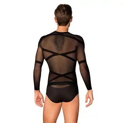 Obsessive - T101 long sleeve S/M/L - męska koszulka z długim rękawem z elastycznej dzianiny. Podkreśli ciało 