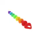 Toy Joy - Rainbow Heart Beads. Odlotowe, tęczowe koraliki analne w kształcie uroczych serduszek 