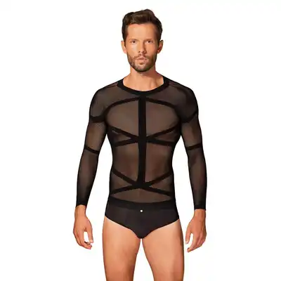 Obsessive - T101 long sleeve S/M/L - męska koszulka z długim rękawem z elastycznej dzianiny. Podkreśli ciało 