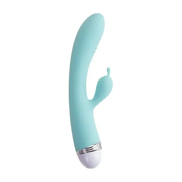 Toyfa - Flovetta Iris. Wibrator w miętowym kolorze z idealnie stymulującym łechtaczkę króliczkiem. Idealne anatomiczne krzywizny dodatkowo pobudzają czuły punkt G