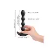 Dorcel - Flexi Balls - Anal Vibrator with Remote Control - Black - wibrator analny z koralikami i zdalnie sterowanym pilotem 