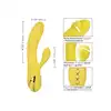 Calexotics - California Dreaming - San Diego Seduction Yellow - wibrator z króliczkiem. Końcówka z ruchem pulsacyjnym do perfekcyjnej stymulacji punktu G 