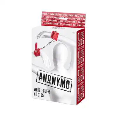 Toyfa - Anonymo Handcuffs Red. Ponadczasowe kajdanki na nadgarstki w kolorze krwistej czerwieni. Przekonaj się, że zniewalanie to czysta przyjemność