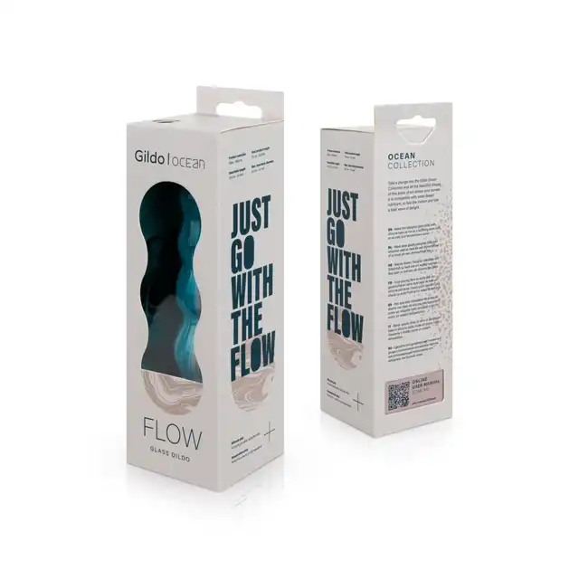 Gildo - Ocean Ripple. Szklane dildo o anatomicznym kącie wygięcia, stymulacja punktu G i P najwyższej klasy. Design zainspirowany dzikimi falami oceanu