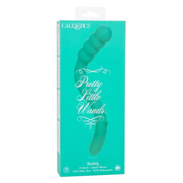 Calexotics - Pretty Little Wands Bubbly. Jedyny w swoim rodzaju elastyczny wibrator. Stymulująca końcówka dostosuje się swoim kątem wygięcia do Twojej fantazji